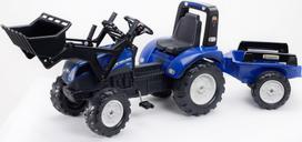 Vaikiškas pedalinis traktorius FALK New Holland su priekaba mėlynas