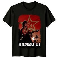 Rambo III (1988 m) Filmo plakato įkvėpti marškinėliai Retro marškinėliai Unisex 4XL
