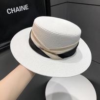 Naujos Fedoros Vasarinės Moteriškos Boater Paplūdimio Skrybėlė Plačiabrylė Moteriška Laisvalaikio Panama Skrybėlė Moterims Klasikinė Plokščia Su Kaspinu Šiaudinė Skrybėlė nuo Saulės Moterims M（56-58cm） chaki