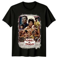 Įeik į drakoną (1973 m) Filmo plakato įkvėpti marškinėliai Retro marškinėliai Unisex M