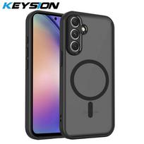 KEYSION magnetinis telefono dėklas, skirtas Samsung A54 5G A34 A24, silikoninis+PC, matinės, permatomos, skaidrios, atsparios smūgiams, skirtas Galaxy A14 4G 5G for Samsung A54 5G juoda