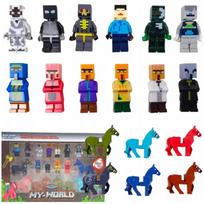 LEGO Minecraft figūrėlių rinkinys su arkliais, 18 vnt.