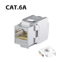 Cat6a Cat7 Cat8 Keystone Lizdas Cat7 RJ45 STP Be įrankių tipo Cinko Lydinio Modulio Lizdai Adapteris Jungtis 22–26 AWG Vienagysliui Laidui