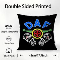 D-DAF Sunkvežimio Logotipo Pagalvės Užvalkalas Kvadratinis Dvipusis Spausdinimas Pagalvės Užvalkalas Sofai Namų Miegamojo Dekoravimui Dovana 12x12Inch