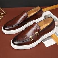 Madingi Madingi Vyriški Laisvalaikio Odiniai Batai Vyriški Klasikinio Britiško Stiliaus Monk Loafers Vyriški Įslystami Lauko Plokštapadžiai Važiavimo Batai 38 (US 6) brown