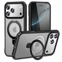 Matinio metalo magnetinis automobilinis laikiklis stovas telefono dėklas Magsafe IPhone 17 Air 16 E 15 14 Plus 13 12 Pro Max belaidžio įkroviklio dangtelis iPhone 16 Pro smėlis