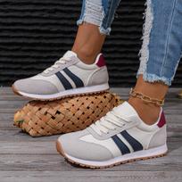 Madingi moteriški batai Suede odiniai laisvalaikio batai 2025 m. Nauji moteriški sportbačiai Su raišteliais Vulkanizuoti batai Teniso treniruočių batai Zapatillas Mujer 36 mėlyna