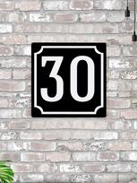 Namų Numeris 30 Klasikinis Juodas Metalinis Ženklas 20x20cm, Modernus Durų Sienų Dekoras