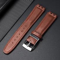 Minkštos karvės odos laikrodžio apyrankė Swatch 17 mm moterims vyrams, laikrodžio apyrankė, veršio odos apyrankė, sportinė vandeniui atspari apyrankė, aksesuarai 17mm