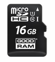 GOODRAM Memory Card 16GB microSDHC class 10 UHS I + SD adapter