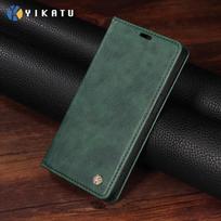 Business Leather Case for Samsung Galaxy A10 A20 A30 A40 A50 A50S A30S A70 A6 Plus A21S A10S A20S A31 A41 A81 A91 Cover coque For Galaxy A10 žalia