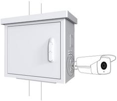Lanview Midi Radius Pole Mounted CCTV  Cabinet For 4 cameras 600 x