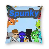 Sprunki Jevin Funny Game Pillowcase Printed Polyester Cushion Cover Decoration Throw Pillow Case Cover Living Room Square 12x12Inch