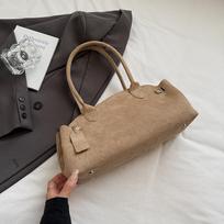 Suede portable pillow bag women's summer new armpit bag high value shoulder bag bowling bag