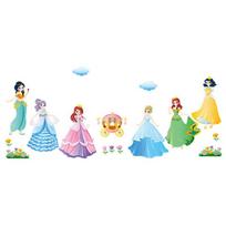Princess Sienos Lipdukas Mergaičių Miegamajam Vaikų Kambario Dekoras Lipnus Tapetas Nuplėškite ir Klijuokite Sienos Menas Lovūgalio Sienos Dekoracija Vaikų Kambariui 60x90cm įvairiaspalvis