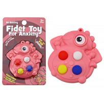 LEAN Toys Pop It Dinosaur Antistress Sensory Pink Pocket