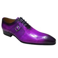 Madingi prabangūs vyriški tikros odos Brogue Oxford batai su raišteliais Juodi/Violetiniai Proginiai batai Vestuvėms, vakarėliams, verslo oficialioms progoms 39 violetinė