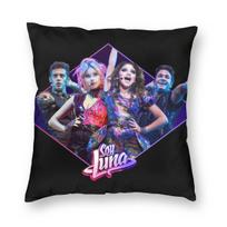 Soy Luna Aktorių kvadratinė pagalvės užvalkalas Poliesterio linas Velvetas Kūrybinis užtrauktuko dekoras Pagalvės užvalkalas Miegamojo pagalvės dėklas 12x12Inch