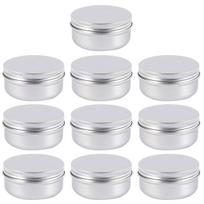 10 vnt. aliuminio skardinės 50/100 ml daugkartinio naudojimo tuščias metalinis indelis Sandarus apvalus tuščias skardinės konteineris kosmetikai, lūpų balzamui, žvakių stiklainis
