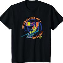 Kids Nerf Birthday Celebrating My 7th Birthday Logo T-Shirt S juoda