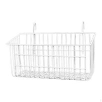 Metalinis kabinamas vielinis krepšys Kosmetikos organizatorius Virtuvinis tinklelis su kabliukais Biurui White24cmx9cmx11.5cm