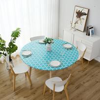 Skandinaviško stiliaus elastinga PVC flanelinė apvali staltiesė 48-inch Round turkis