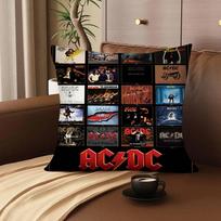 AC DC Vintažinis Heavy Metal Muzikos Pagalvės Užvalkalas Kvadratinė Pagalvė Miegamasis Sofa Laisvalaikio Komforto Pagalvėlė Automobilis Svetainė Namų Dekoracija 16x16Inch