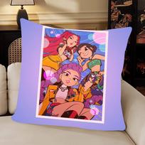 Popular K-KPopS Cool D-Demon Top H-Hunters Pillow Case Cushion Cover Decor Home Throw For Couch Camping Pillow Cover Decorations 12x12Inch