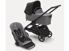 Universalus vežimėlio komplektas Bugaboo Dragonfly 2in1  Midnight black/Grey Melange /black frame