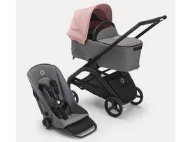 Universalus vežimėlio komplektas Bugaboo Dragonfly 2in1  Morning pink/ Grey Melange/ black frame