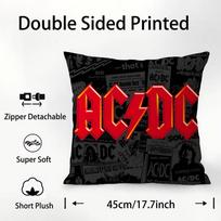AC/DC Rokas Grupės Pagalvės Užvalkalas Kvadratinis Dvipusis Spaudinys Pagalvėlės Užvalkalas Sofai, Namų Miegamojo Dekorui, Dovana 12x12Inch