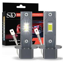 2 vnt. H3 LED priekinių žibintų lemputės Canbus Be ventiliatoriaus Tolimosios šviesos 6500K Balta Automobilio LED rūko žibintas Vairavimo žibintas DRL Be ventiliatoriaus 12V Mini dizainas H3