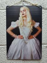 Anne Hathaway Baltoji Karalienė Disney Metalinis Plakatas, Alisa Stebuklų Šalyje Sienos Dekoras gray