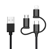 USB  ĮKROVIMO LAIDAS SU APPLE, MICRO USB, TYPE C JUNGTYMIS