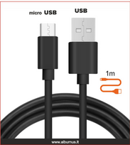 USB ĮKROVIMO LAIDAS SU MICRO USB 2.4A 1M