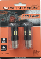 LEMPUTĖS P21W/R5W/R10W LED 21SMD CANBUS BA15S 12-24V (2VNT)