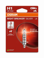 OSRAM LEMPUTĖS H1 55W 12V P14,5S +100% NIGHT BREAKER SILVER