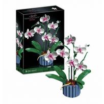 Gėlių konstruktorius Lego stiliaus - Orchidėja, 608 dalių