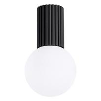 Juodos spalvos lubinis šviestuvas ø 12 cm su stiklo gaubtu Orbital – Sollux