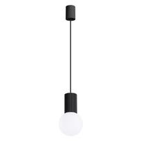 Juodos spalvos kabantis šviestuvas ø 12 cm su stiklo gaubtu Orbital – Sollux