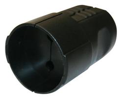 Ilgintuvo lizdas N&L, 2P, 16A, 250V, juodos spalvos