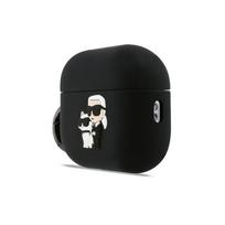 Karl Lagerfeld 3D Logo NFT Karl and Choupette Silicone dėklas skirtas AirPods Pro 3 juodos spalvos