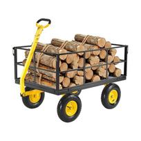Plieninis sodo vežimėlis su 635 kg talpa
