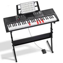 Elektrinis klavišinis pianinas su reguliuojamu stovu