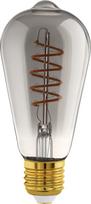 Eglo - E27 ST64 Spiral Smoke Smart Bulb - Zigbee & Bluetooth