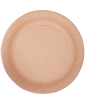 Vienkartinė lėkštė „ABCPAK“, popierinė, ruda, 15 cm, 100 vnt.