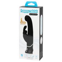 Happyrabbit - G taško vibratorius su klitorio stimu ir judančia galvute - juodas