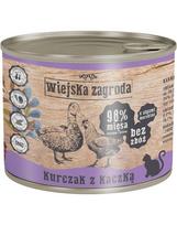 WIEJSKA ZAGRODA Adult Vištiena ir antis 200 g katės skardinė