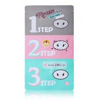 Holika Holika Pig-Nose Clear Blackhead 3-Step Kit poras valantys pleistrai 3 vnt.
