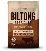 Paleo Powders Biltong Beef Cuts organiški vytintos jautienos gabalėliai, 30 g.